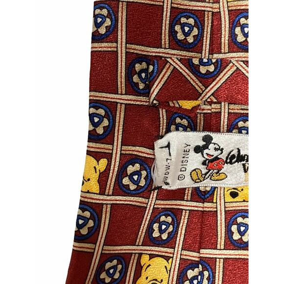 Walt Disney World Winnie the Pooh Floral Pattern Cartoon Novelty Necktie Silk - Picture 4 of 8